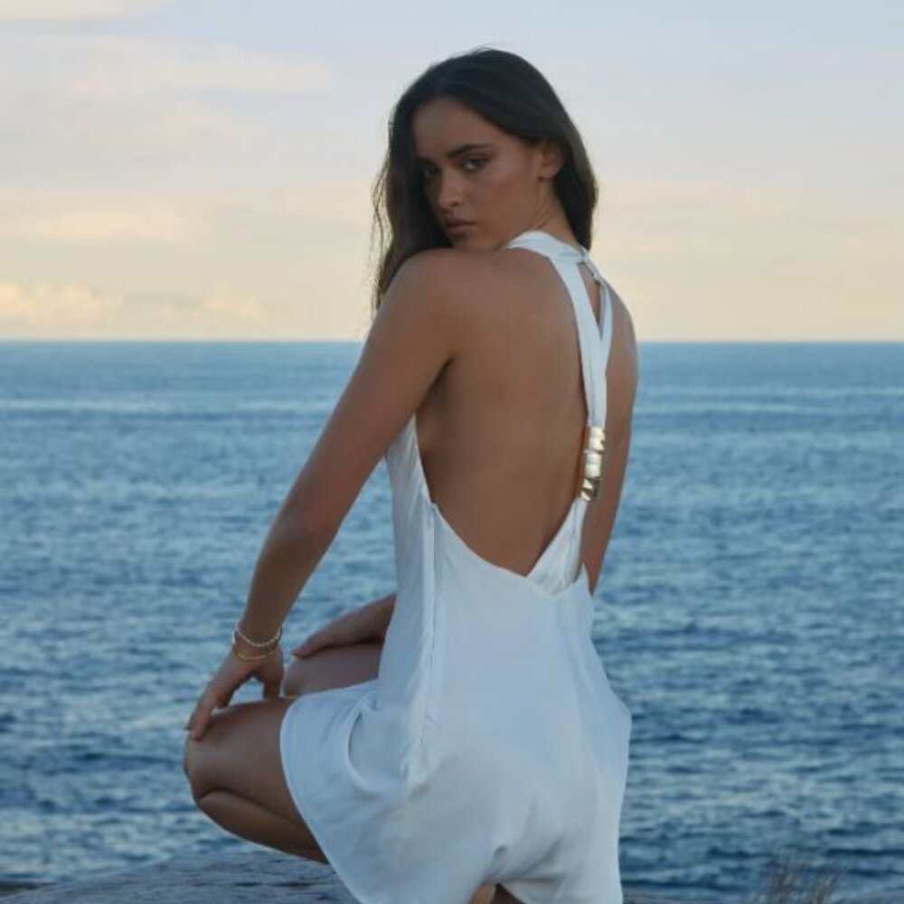 White Backless Mini Dress - Elegant Summer Slip